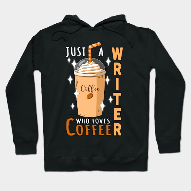 Writer Who Loves Coffee Design Quote Hoodie by jeric020290